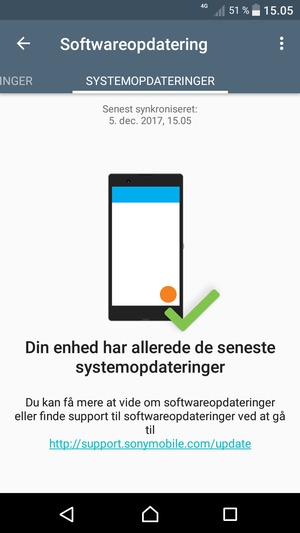 Hvis din telefon er opdateret, vil du se følgende skærmbillede