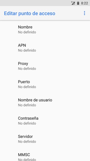 Introduzca la información de MMS