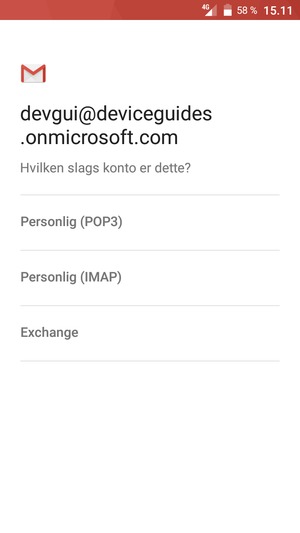 Vælg Exchange