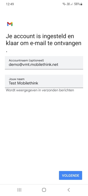 Geef uw account een naam en voer uw naam in. Selecteer VOLGENDE