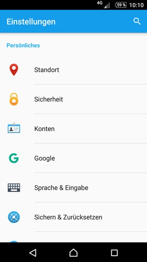 Scrollen Sie und wählen Sie Sichern & Zurücksetzen