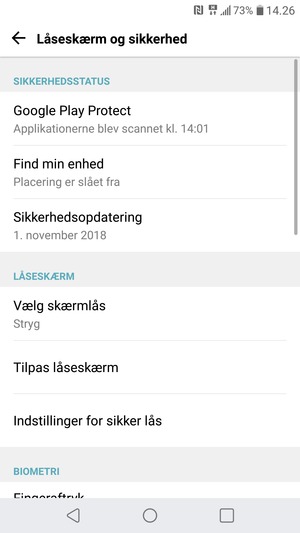 Vælg Vælg skærmlås