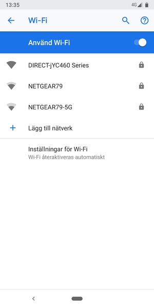 Tryck på det trådlösa nätverket som du vill ansluta till
