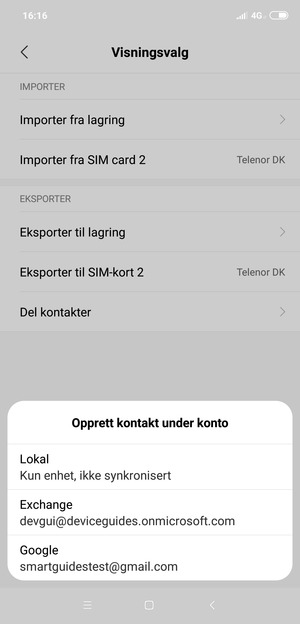 Velg din Google-konto