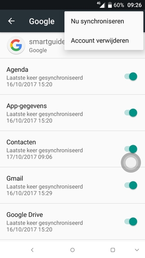 Selecteer Nu synchroniseren