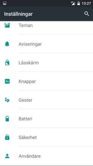 Scrolla till och välj Säkerhet