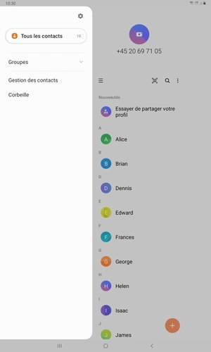 Sélectionnez Gestion de contacts