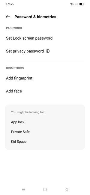 Select Set Lock screen password