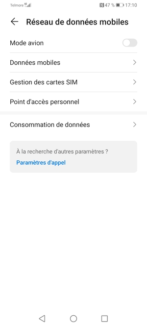 Sélectionnez Données mobiles