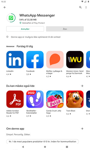 Afvent at installeringen er afsluttet