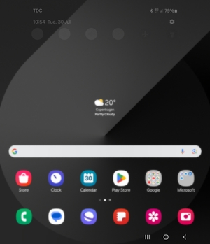 Slide down the top menu