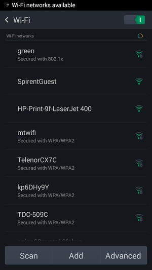 Select the wireless network you want to connect to