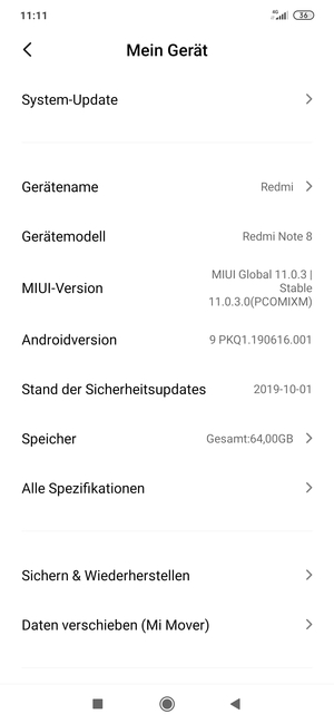 Wählen Sie System-Update