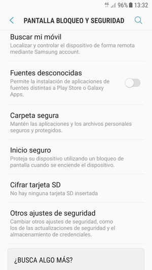 Desplácese y seleccione Otros ajustes de seguridad