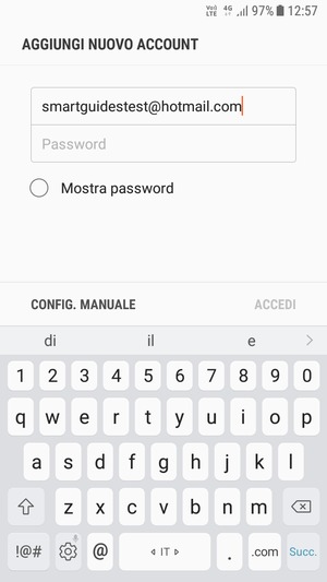 Inserisci il tuo indirizzo Hotmail e seleziona Succ.