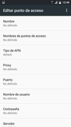 Introduzca la información de MMS