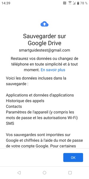 Sélectionnez OK