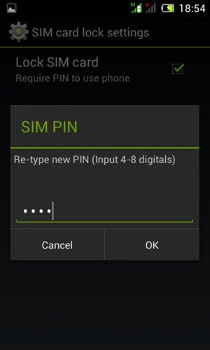 Confirm your new SIM PIN and select OK
