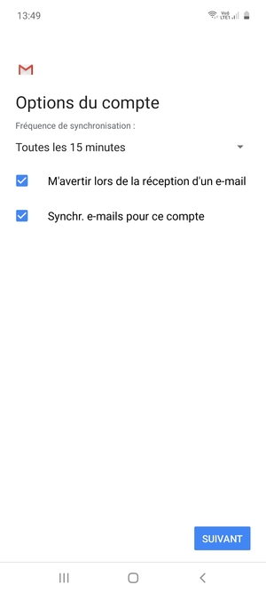 Sélectionnez SUIVANT