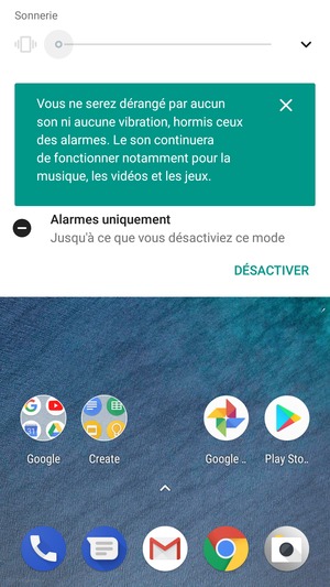 Appuyez une fois de plus pour passer en mode silencieux