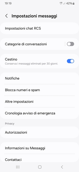 Seleziona Altre impostazioni