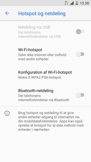 Vælg Konfiguration af Wi-Fi-hotspot