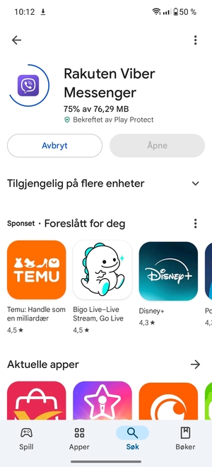 Vent til installasjonen er ferdig