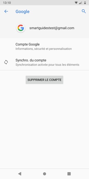 Sélectionnez Synchro. du compte