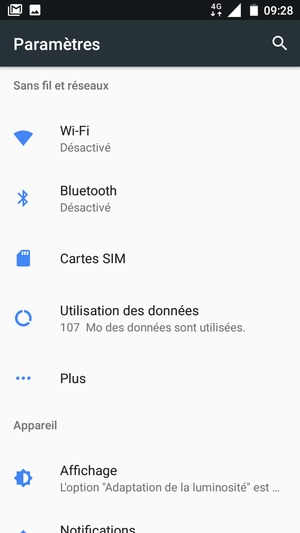 Sélectionnez Plus