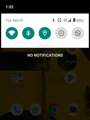 Slide down the top menu again