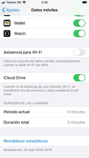 Desplácese hacia abajo y configure Asistencia para Wi-Fi en Off
