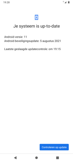 Als uw telefoon up-to-date is, zult u het volgende scherm zien