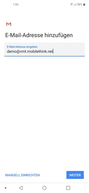 Geben Sie Ihre E-Mail-Adresse ein und wählen Sie WEITER