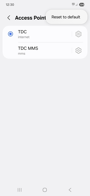 Select Reset to default