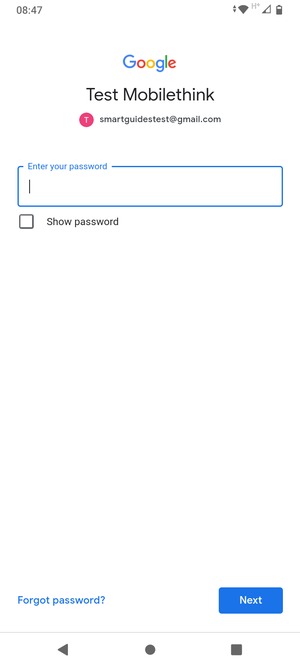 Enter your password and select Next