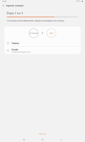 Sélectionnez votre compte Google