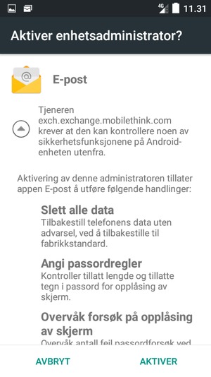 Velg AKTIVER