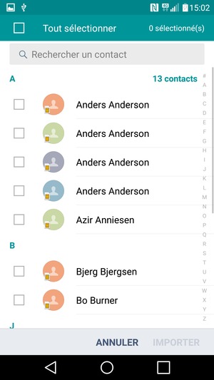 Cochez la case Tout sélectionner