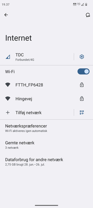 Vælg det trådløse netværk, du ønsker at oprette forbindelse til