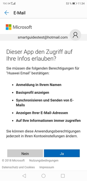 Wählen Sie Ja