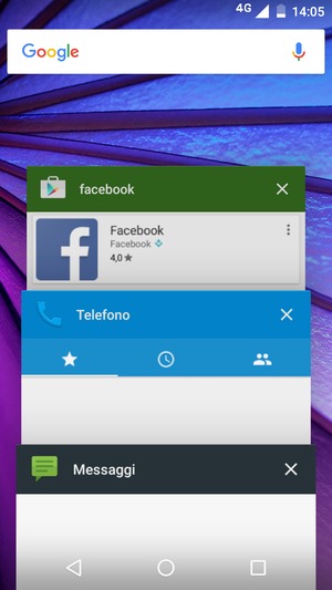 Scorri verso destra le app per chiuderle