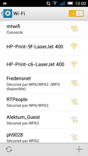 Vous êtes maintenant connecté au réseau Wi-Fi