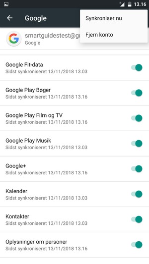 Vælg Synkroniser nu