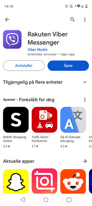 Velg Åpne