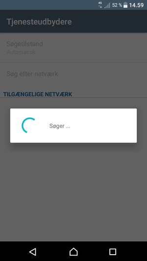 Afvent at søgningen er afsluttet