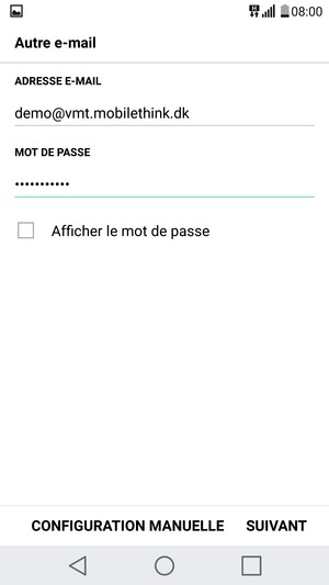 Saisissez votre adresse e-mail et votre mot de passe. Sélectionnez SUIVANT