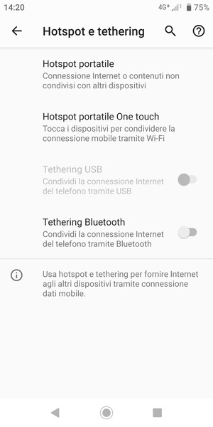 Seleziona Hotspot portatile