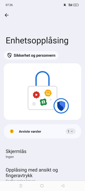 Velg Skjermlås