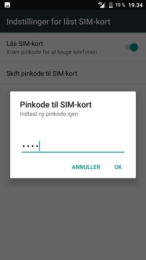 Bekræft din nye pinkode og vælg OK