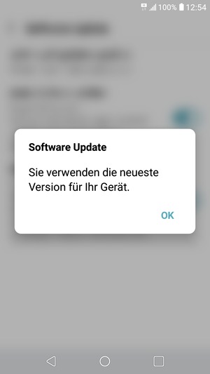 Falls Ihr Handy aktualisiert ist, wählen Sie OK